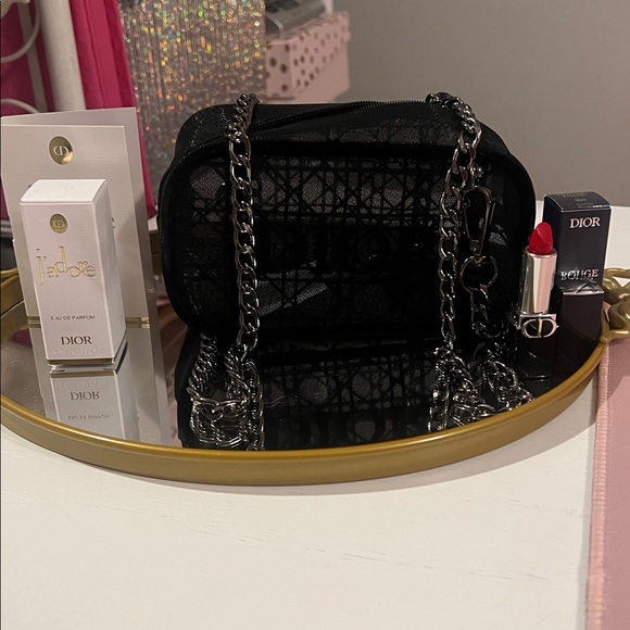 Dior Black Mesh Pouch with 47 inch Chain Added- More - Picture 6 of 6